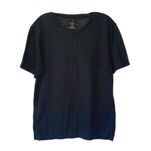 FABLETICS Solid Black Burnout Style Short Sleeve Knit Men's T-Shirt Size Medium